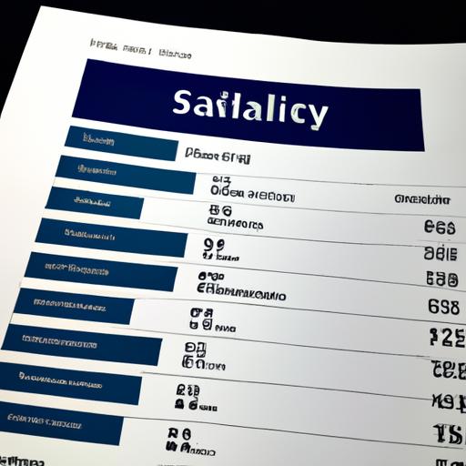 Salary report showcasing different salary ranges and statistics for SEO account managers.
